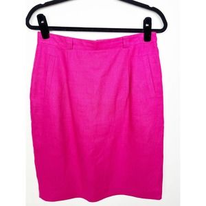 Liz Claiborne Fushia Pink Linen Pencil Skirt Size 12